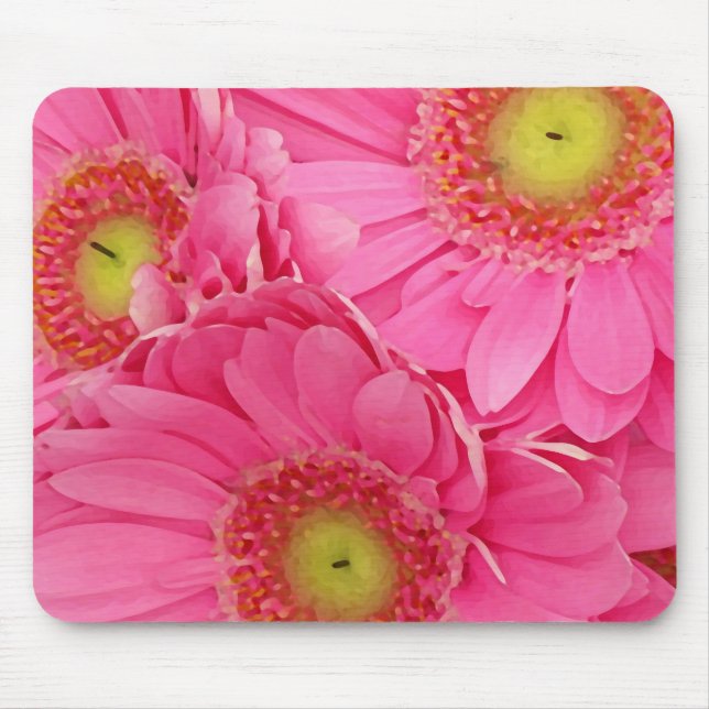 Rosa Gerber Gänseblümchen Mousepad (Vorne)