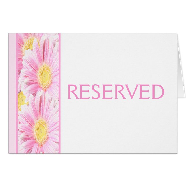 Rosa Gerbera Daisies auf der White Reserved Card (Vorderseite (Horizontal))