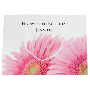 Rosa Gerbera Daisies Elegante Fotografie Geburtsta Große Geschenktüte