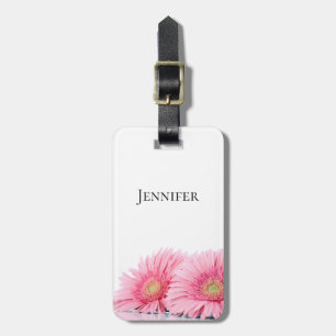Rosa Gerbera Daisies Elegante Fotografie Gepäckanhänger