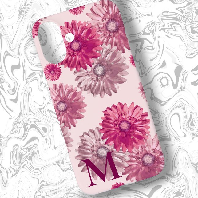 Rosa Gerbera Daisy Blume auf hellrosa Blüte Case-Mate iPhone Hülle (Von Creator hochgeladen)