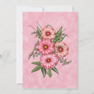 Rosa Gerbera Daisy Einladung