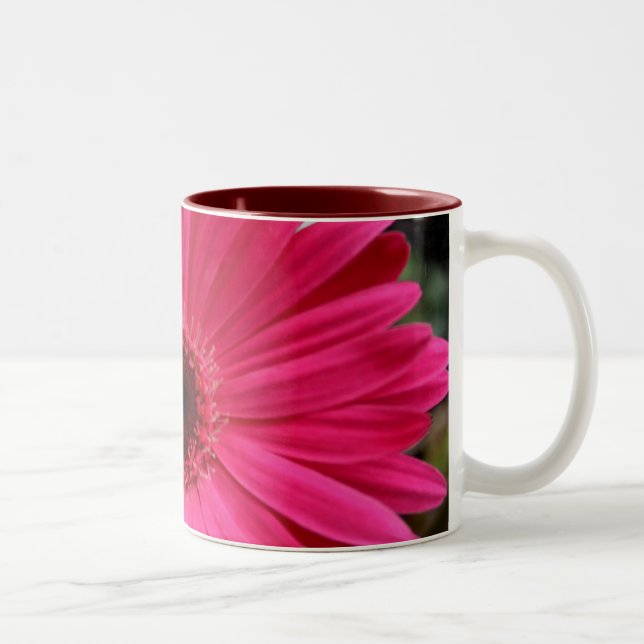 Rosa Gerbera-Gänseblümchen-Tasse Zweifarbige Tasse (Rechts)