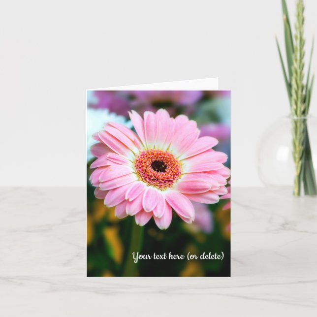 Rosa Gerbera-Klappgrußkarte Dankeskarte (Vorderseite)