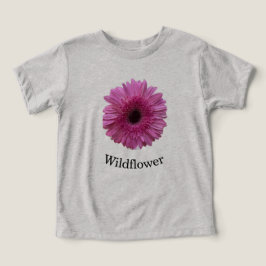 Rosa Gerbera-Margerite-Wildblumen-T-Shirt für Klei