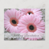 Rosa Gerberagänseblümchen Hochzeits-Einladung