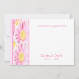 Rosa Gerberas auf der Einladung zur White Wedding