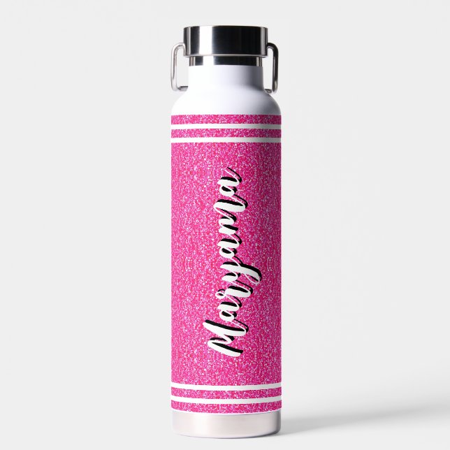 Rosa Geschenk für Mädchen | Benutzerdefinierter ha Trinkflasche (Vorne)