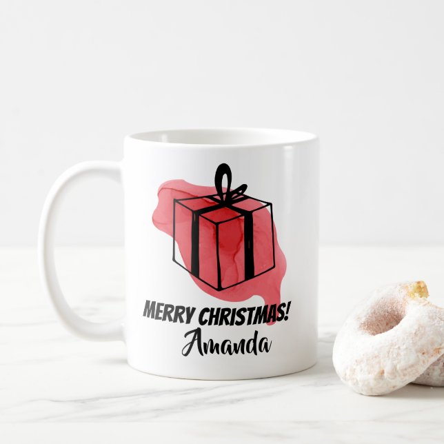 Rosa Geschenk Kaffeetasse (Mit Donut)