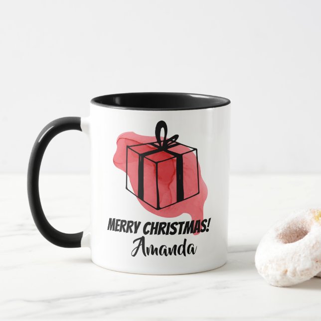 Rosa Geschenk Tasse (Mit Donut)