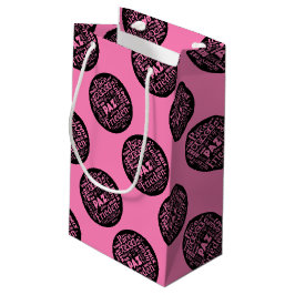 Rosa Geschenktasche Friedensdesign in mehreren Spr Kleine Geschenktüte