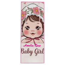 Rosa Geschenktasche für Baby Shower mit Wasserfarb