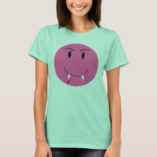 Rosa Gesicht mit Vampire-Reißzahn-T - Shirt