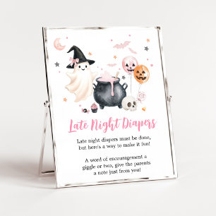 Rosa Gespenst Little Boo Late Night Windeln Schild
