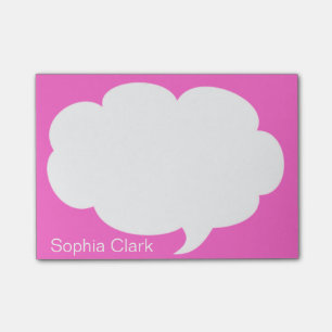 Rosa Gesprächs-Blase gerundetes personalisiertes Post-it Klebezettel