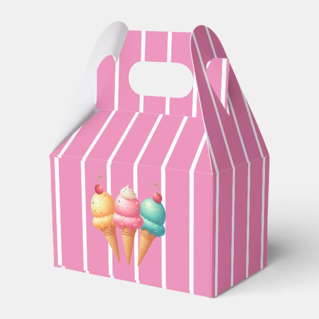 Rosa gestreift Eiscreme Geschenkschachtel (Vorderseite)