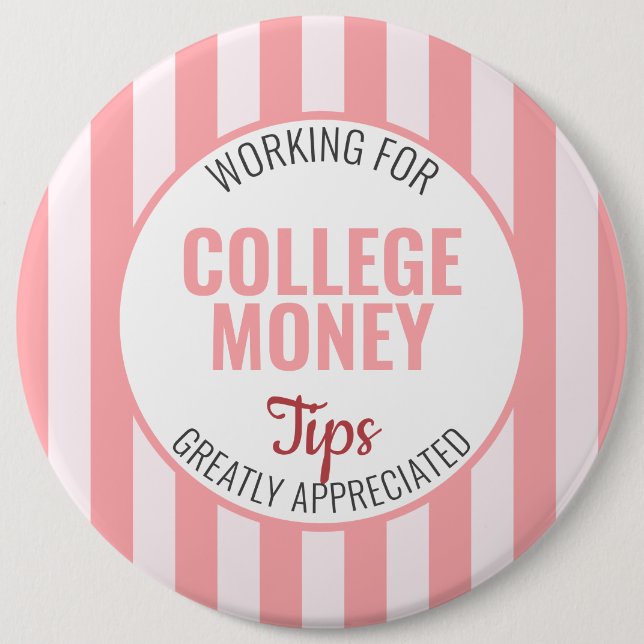 Rosa gestreift, Tipps aufgewertet, Uni Geld Button (Vorderseite)