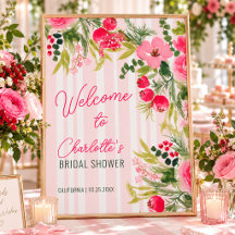 Rosa gestreifte Floral-Junggesellinnen-Abschieds-P