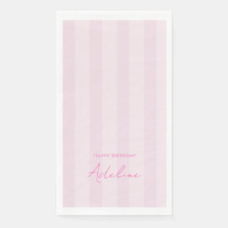 Rosa gestreifte Geburtstags-Party-Papier-Serviette Serviette