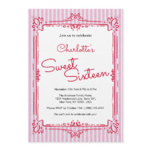 Rosa gestreifte Glam-Prinzessin Sweet 16 Party