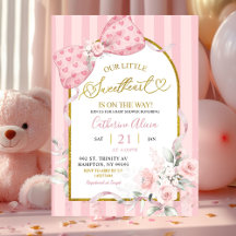 Rosa gestreifte Schleife Coquette Brautjungfer Bab