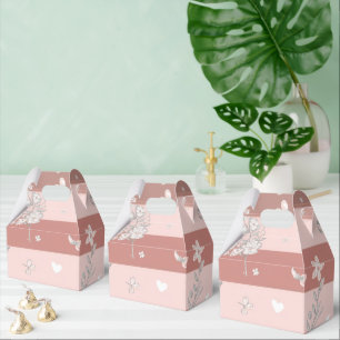 Rosa gestreifte Vintage-Blumen-Babygirl-Party Geschenkschachtel