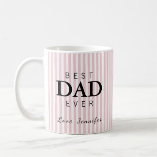 Rosa gestreifter Best-Dad-aller-Zeiten-Becher | Va Kaffeetasse