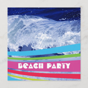 Rosa gestreifter Salz Wasser Ozean Strandparty Einladung