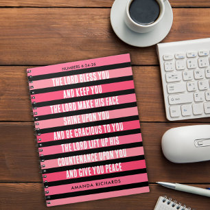 Rosa gestreiftes Gebetsjournal Notizblock