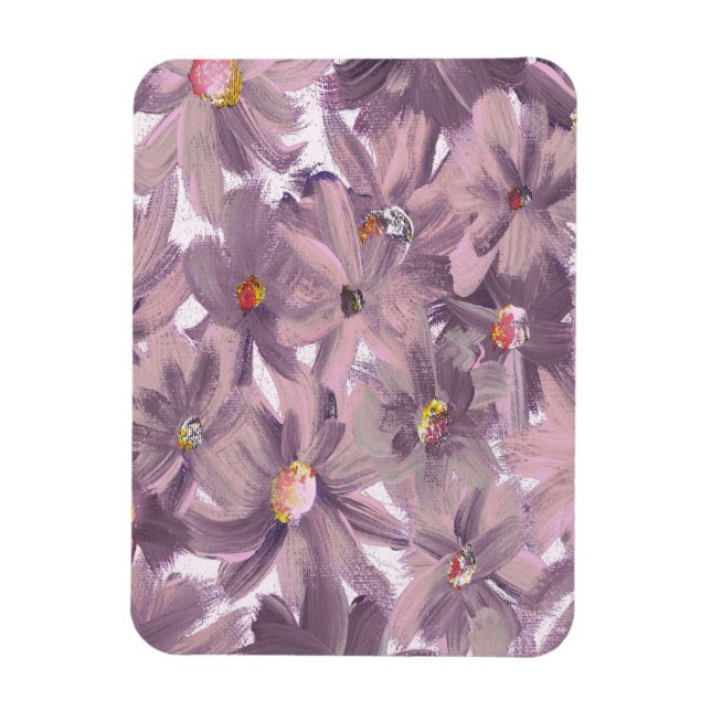 Rosa gestrichene Blume Magnet (Vertikal)