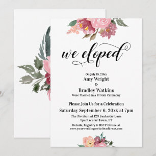 Rosa gestrichene Blume Wir haben Typografie gelock Einladung