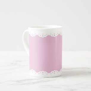 Rosa getrimmte Bone-China-Tasse Prozellantasse