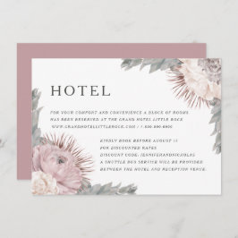 Rosa getrocknete Blume Hochzeitsunterkünfte Begleitkarte