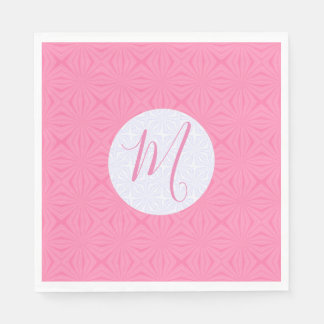 Rosa gewellte Quadrate Personalisierte Party Serviette