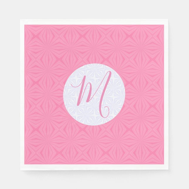 Rosa gewellte Quadrate Personalisierte Party Serviette (Vorderseite)