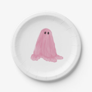 Rosa Ghost Halloween Papierplatte Pappteller