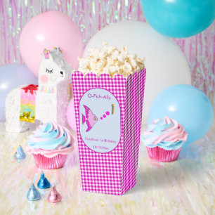 Rosa Gingham 1. Geburtstag 3-Foto-Geschenkbox Geschenkschachtel