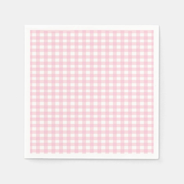 Rosa Gingham 1 Serviette (Vorderseite)