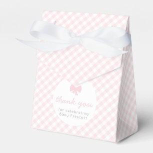 Rosa Gingham Babydusche Geschenkschachtel