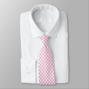 Rosa Gingham-Blasebalg Krawatte