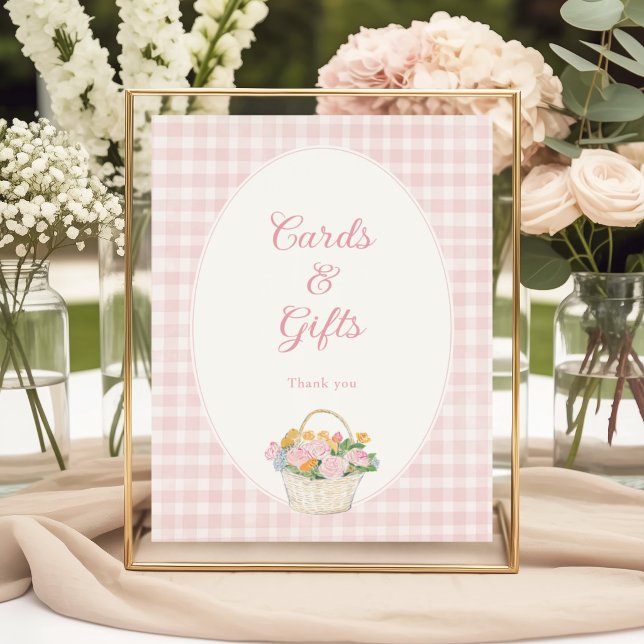 Rosa Gingham Brautparty Karten und Geschenke Poster (Von Creator hochgeladen)