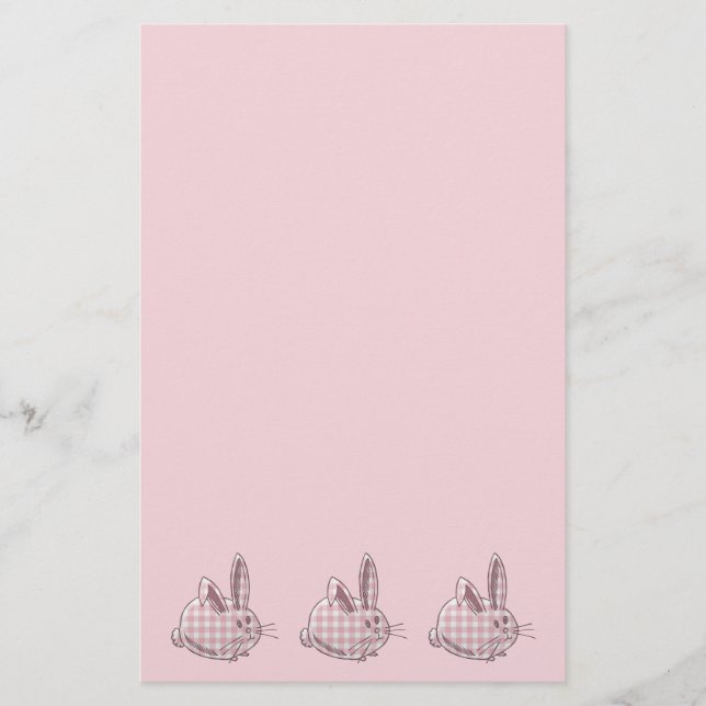 Rosa Gingham Briefpapier (Vorderseite)