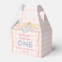 Rosa Gingham bunte Mädchen-Geburtstagsfeier