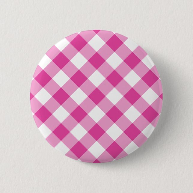 Rosa Gingham Button (Vorderseite)