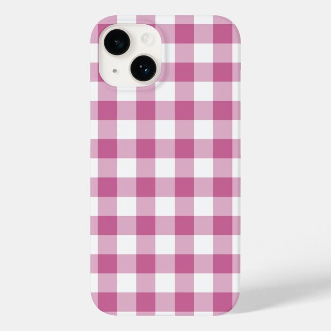 Rosa Gingham Case-Mate iPhone Hülle (Rückseite)