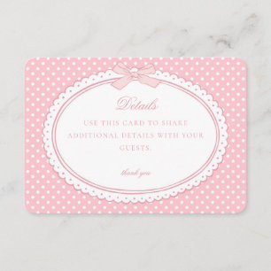 Rosa Gingham Coquette Schleifendetails Karte