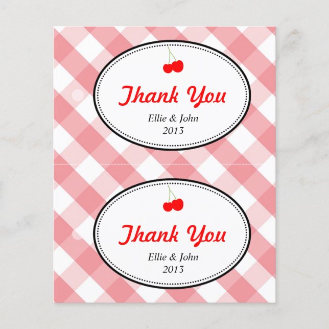 Rosa Gingham-Dame Hochzeitsgeschenk-Tasche hängen  Flyer (Vorne)