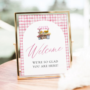 Rosa Gingham Fresh Off Market Willkommenszeichen Poster