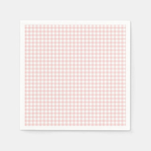 Rosa Gingham-Frühlings-Geburtstagsfeier Serviette