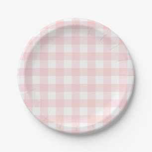 Rosa Gingham für Osterhasen u. Ei-Pappteller Pappteller